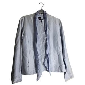 Womens Small Eileen Fisher Blazer Lightweight Textured Jacket Blue Flaw GorpCore